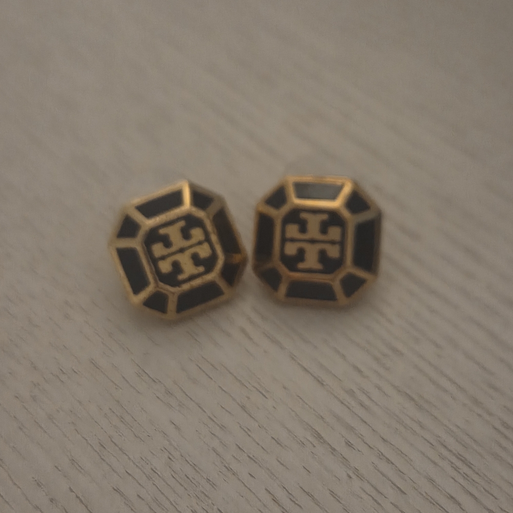 Tory Burch Black and Gold Earrings